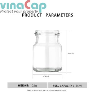 Alternative view of HŨ THỦY TINH 70ML NẮP VẶN THIẾC - Đựng Yến, Mật Ong, Gia Vị - Loại 2